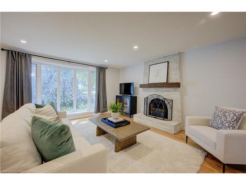 #Upper-18 Jay Court, Kitchener, ON - Indoor Photo Showing Living Room With Fireplace