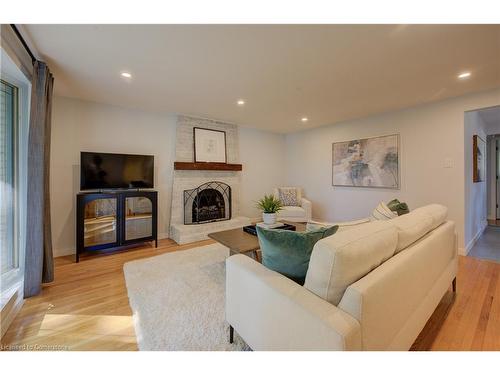 #Upper-18 Jay Court, Kitchener, ON - Indoor Photo Showing Living Room With Fireplace