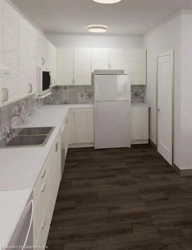 201-307 King Street E, Hamilton, ON - Indoor Photo Showing Kitchen With Double Sink