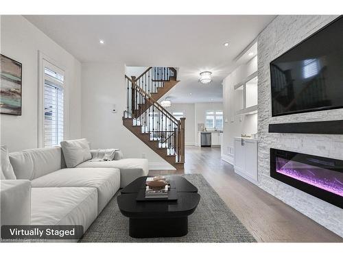 1562 Edencrest Drive, Mississauga, ON - Indoor Photo Showing Living Room With Fireplace