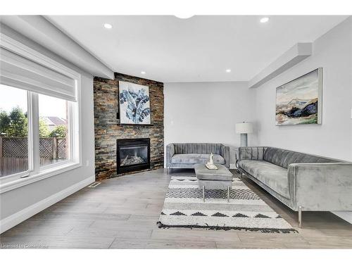 92 Pebblecreek Drive, Kitchener, ON - Indoor Photo Showing Living Room With Fireplace