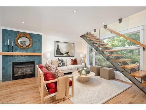 169 Chebucto Drive, Oakville, ON - Indoor Photo Showing Living Room With Fireplace