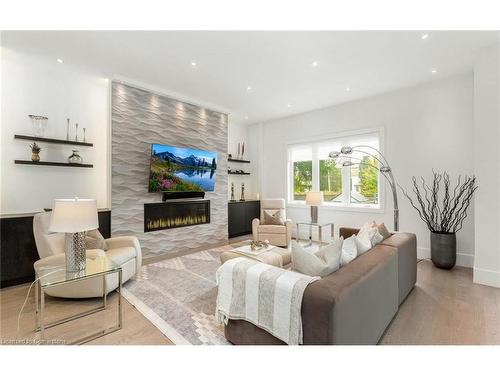 16B Benson Avenue, Mississauga, ON - Indoor Photo Showing Living Room With Fireplace