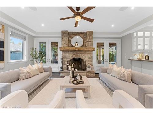 397 Bentley Road, Halton, ON - Indoor Photo Showing Living Room With Fireplace