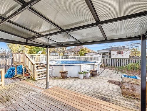 32 Donker Drive, St. Thomas, ON - Outdoor With Above Ground Pool With Deck Patio Veranda With Exterior