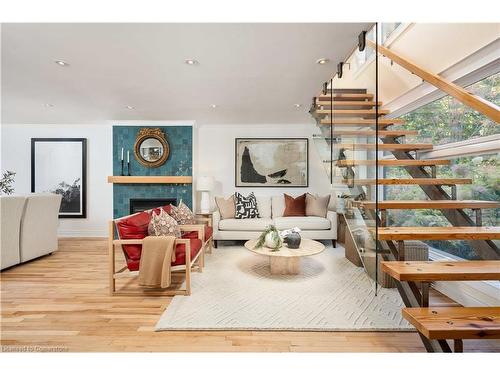 169 Chebucto Drive, Oakville, ON - Indoor Photo Showing Living Room With Fireplace