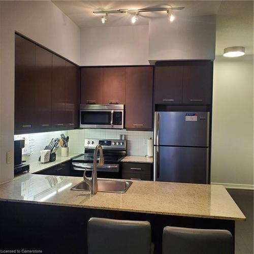 411-365 Prince Of Wales Drive, Mississauga, ON - Indoor Photo Showing Kitchen With Stainless Steel Kitchen With Upgraded Kitchen