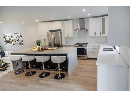 27 Seven Oaks Drive, Hamilton, ON - Indoor Photo Showing Kitchen With Stainless Steel Kitchen With Double Sink With Upgraded Kitchen