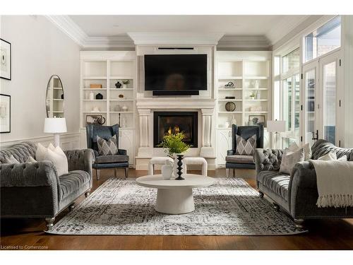 908 Bishop Place, Hamilton, ON - Indoor Photo Showing Living Room With Fireplace