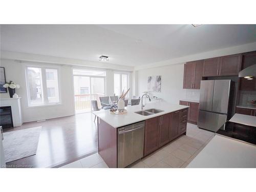 46 Eastman Drive, Brampton, ON - Indoor Photo Showing Kitchen With Fireplace With Double Sink