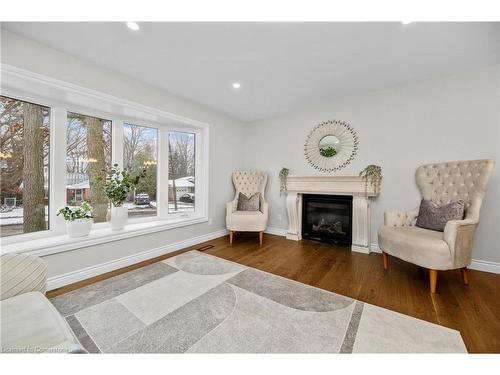 2401 St Frances Drive, Burlington, ON - Indoor Photo Showing Living Room With Fireplace