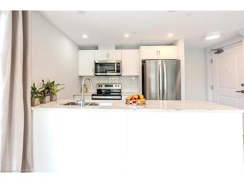 301-153 Wilson Street W, Hamilton, ON - Indoor Photo Showing Kitchen With Stainless Steel Kitchen With Double Sink