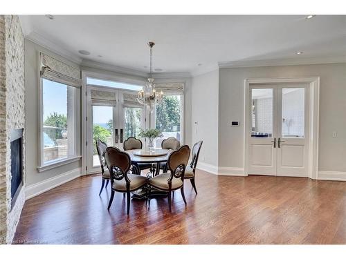 4038 Lakeshore Road, Burlington, ON - Indoor Photo Showing Dining Room With Fireplace