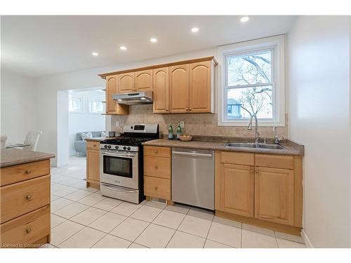 76 Cloverhill Road, Hamilton, ON - Indoor Photo Showing Kitchen With Double Sink