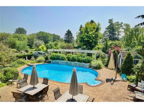 5189 Eighth Line, Milton, ON - Outdoor With In Ground Pool With Deck Patio Veranda With Backyard