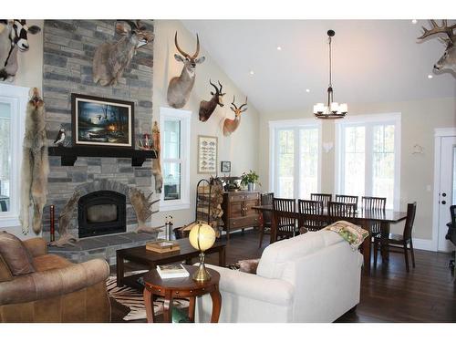 16360 675 Twp Road, Plamondon, AB - Indoor Photo Showing Living Room With Fireplace