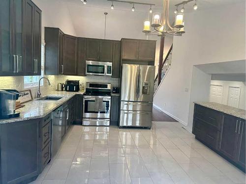 150 Laura'S Spruce Drive, Lac La Biche, AB - Indoor Photo Showing Kitchen With Stainless Steel Kitchen With Upgraded Kitchen