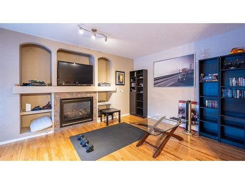 130 Lacombe Street, Fort Mcmurray, AB - Indoor Photo Showing Living Room With Fireplace