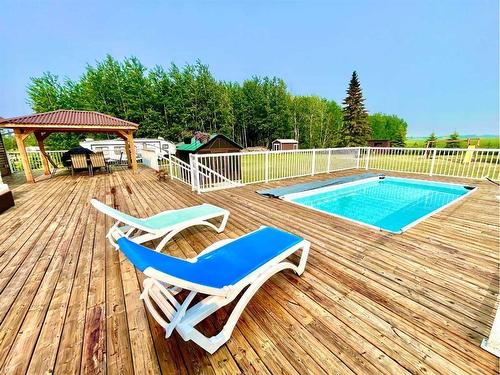 83 Blais Dr, Lac La Biche, AB - Outdoor With Above Ground Pool With Deck Patio Veranda With Backyard