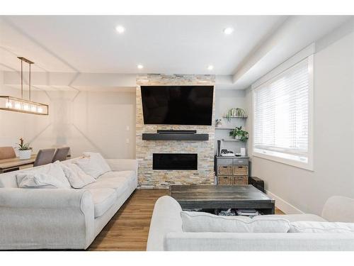 399 Prospect Drive, Fort Mcmurray, AB - Indoor Photo Showing Living Room With Fireplace