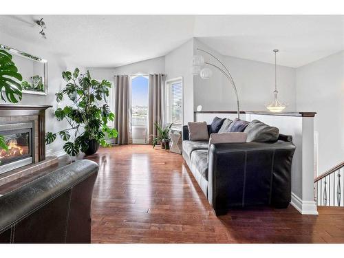 252 Crown Creek, Fort Mcmurray, AB - Indoor Photo Showing Living Room With Fireplace