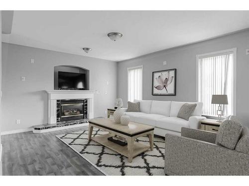 168 Bussieres Drive, Fort Mcmurray, AB - Indoor Photo Showing Living Room With Fireplace
