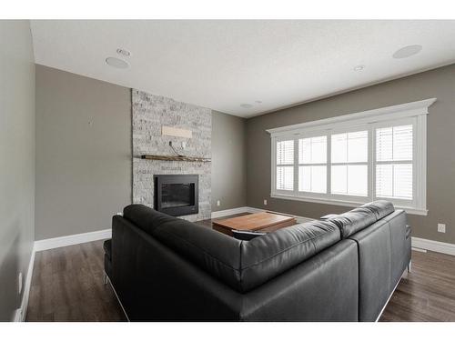 214 Prospect Drive, Fort Mcmurray, AB - Indoor Photo Showing Living Room With Fireplace