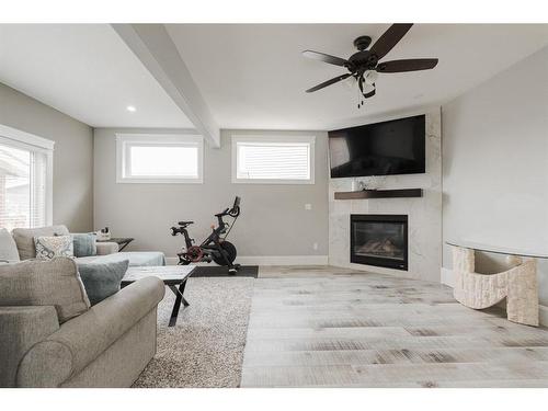 201 Ward Crescent, Fort Mcmurray, AB - Indoor Photo Showing Living Room With Fireplace