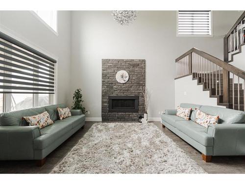 218 Prospect Drive, Fort Mcmurray, AB - Indoor Photo Showing Living Room With Fireplace