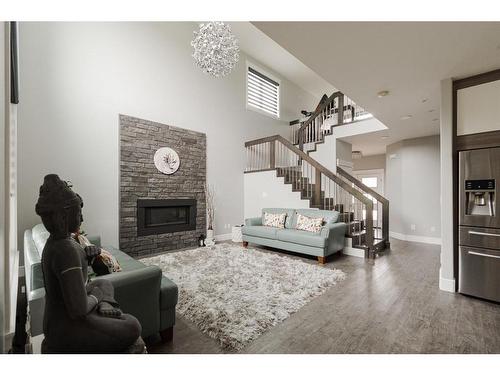 218 Prospect Drive, Fort Mcmurray, AB - Indoor Photo Showing Living Room With Fireplace