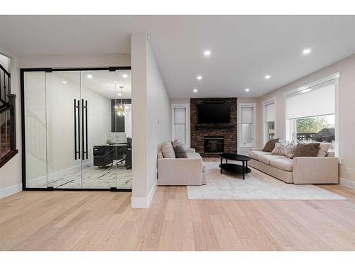 247 Wild Rose Street, Fort Mcmurray, AB - Indoor Photo Showing Living Room With Fireplace