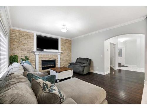 588 Heritage Drive, Fort Mcmurray, AB - Indoor Photo Showing Living Room With Fireplace