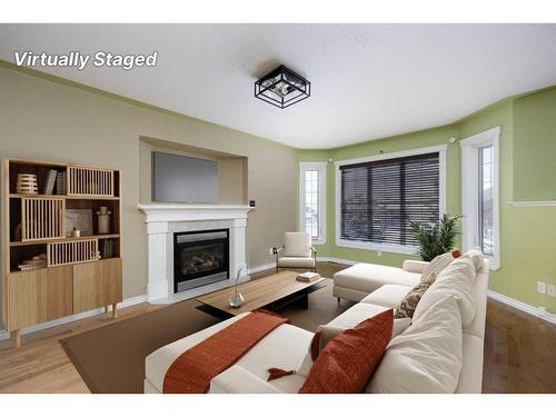 221 Crown Creek Lane, Fort Mcmurray, AB - Indoor Photo Showing Living Room With Fireplace