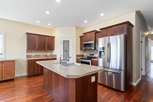 177 Sparrow Hawk Drive, Fort Mcmurray, AB - Indoor Photo Showing Kitchen With Double Sink