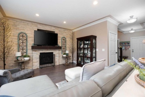 249 Walnut Crescent, Fort Mcmurray, AB - Indoor Photo Showing Living Room With Fireplace