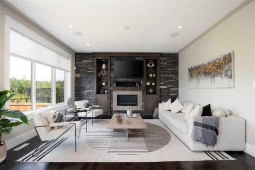 485 Walnut Crescent, Fort Mcmurray, AB - Indoor Photo Showing Living Room With Fireplace