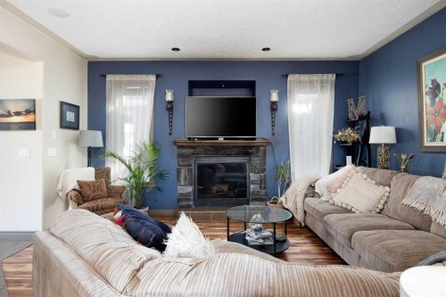 138 Mink Lane, Fort Mcmurray, AB - Indoor Photo Showing Living Room With Fireplace