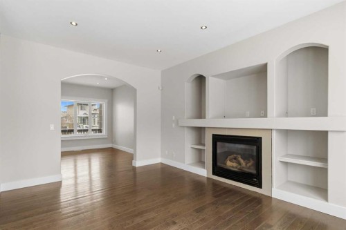 129 Crown Creek Lane, Fort Mcmurray, AB - Indoor Photo Showing Living Room With Fireplace