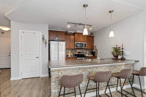 1105-204 Sparrow Hawk Drive, Fort Mcmurray, AB - Indoor Photo Showing Kitchen With Double Sink