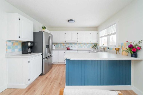 195 Cornwall Drive, Fort Mcmurray, AB - Indoor Photo Showing Kitchen With Double Sink
