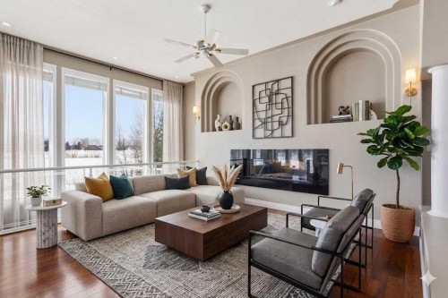 301 Brett Drive, Fort Mcmurray, AB - Indoor Photo Showing Living Room With Fireplace