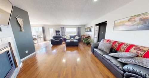 9221 91 Ave, Lac La Biche, AB - Indoor Photo Showing Living Room With Fireplace