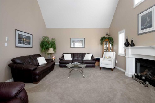 29 Baywin Road, Rural Athabasca County, AB - Indoor Photo Showing Living Room With Fireplace