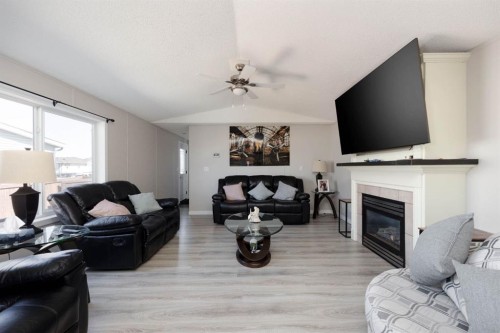 144 Mitchell Drive, Fort Mcmurray, AB - Indoor Photo Showing Living Room With Fireplace