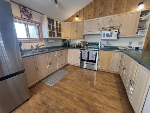 224011 680 Rural Athabasca County, Athabasca, AB - Indoor Photo Showing Kitchen With Double Sink