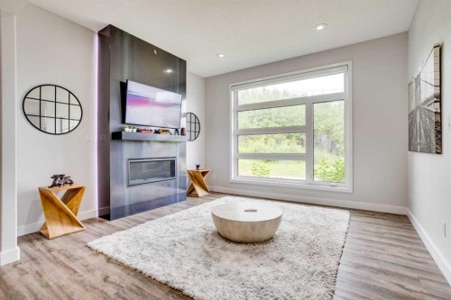 7313 Hughes Avenue, Fort Mcmurray, AB - Indoor Photo Showing Living Room With Fireplace