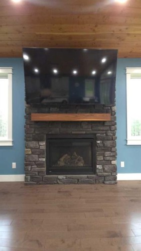 183069 Hwy 663, Boyle, AB - Indoor Photo Showing Living Room With Fireplace