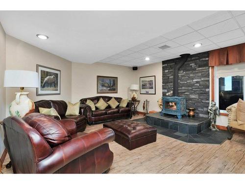 28125 Hwy 587, Rural Red Deer County, AB - Indoor Photo Showing Living Room With Fireplace