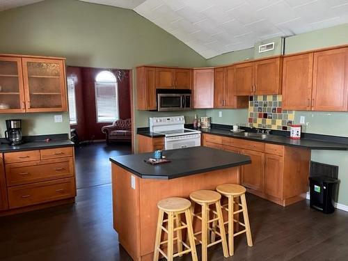 4923 49 Street, Hardisty, AB - Indoor Photo Showing Kitchen With Double Sink