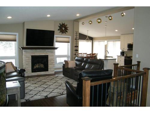 5006 47 Avenue, Forestburg, AB - Indoor Photo Showing Living Room With Fireplace